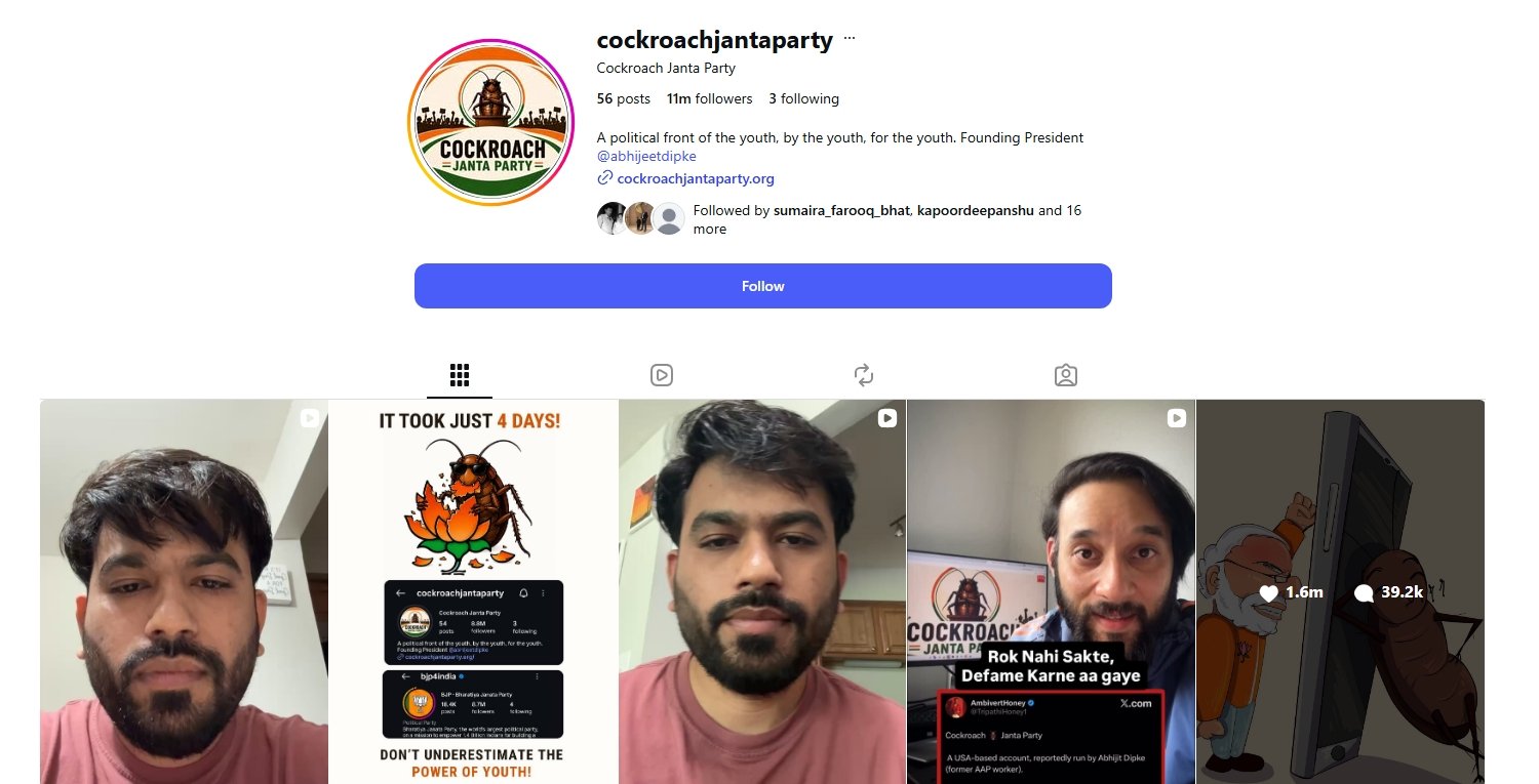 Cockroach Janta Party Instagram Followers